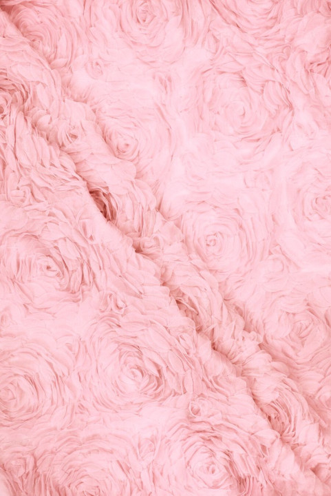 Tulle fleurs 3D rose pâle