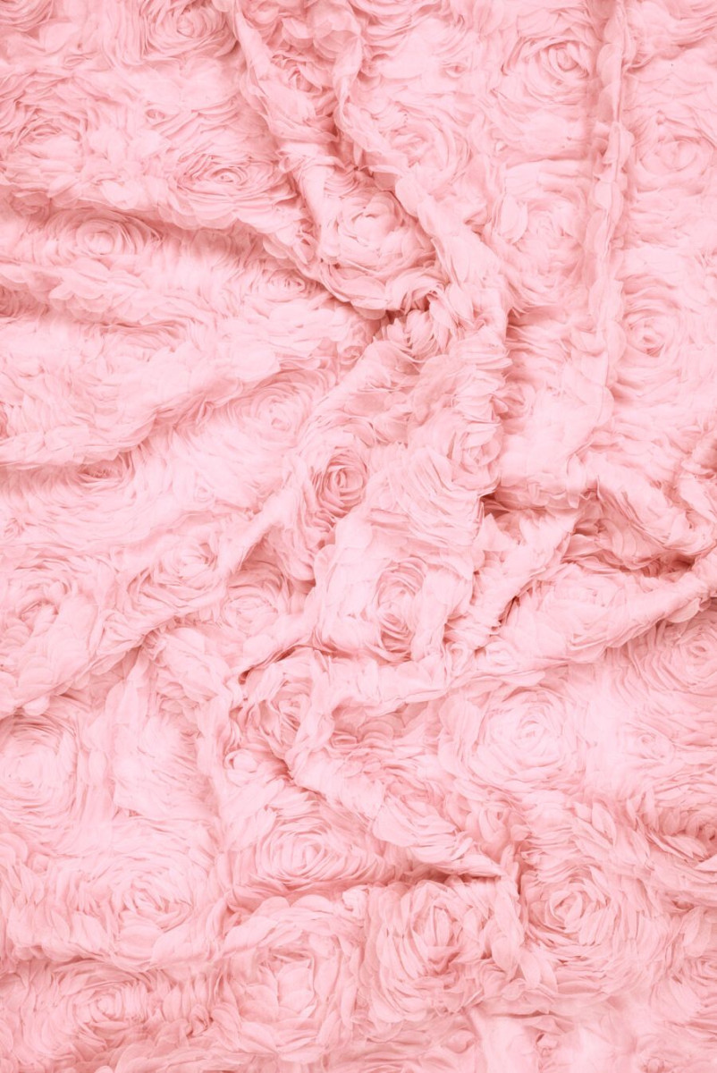 Tiul kwiaty 3D jasny róż