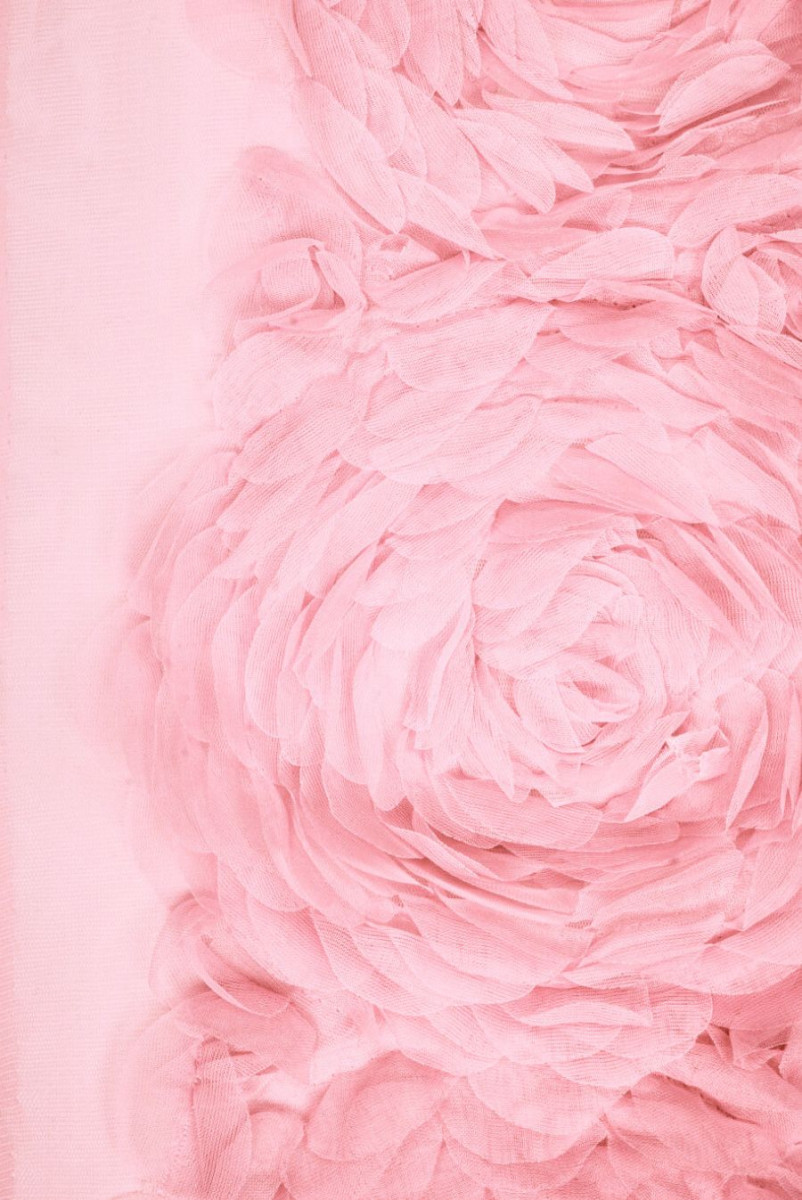 Tiul kwiaty 3D jasny róż