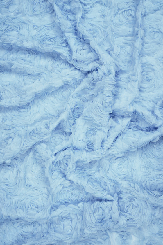 Tulle fiori 3D azzurro