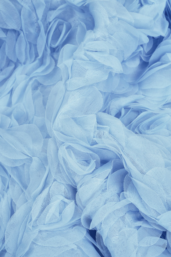 Tulle fiori 3D azzurro