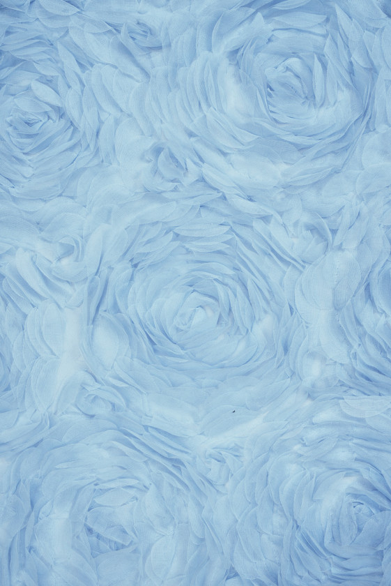 Tul con flores 3D azul