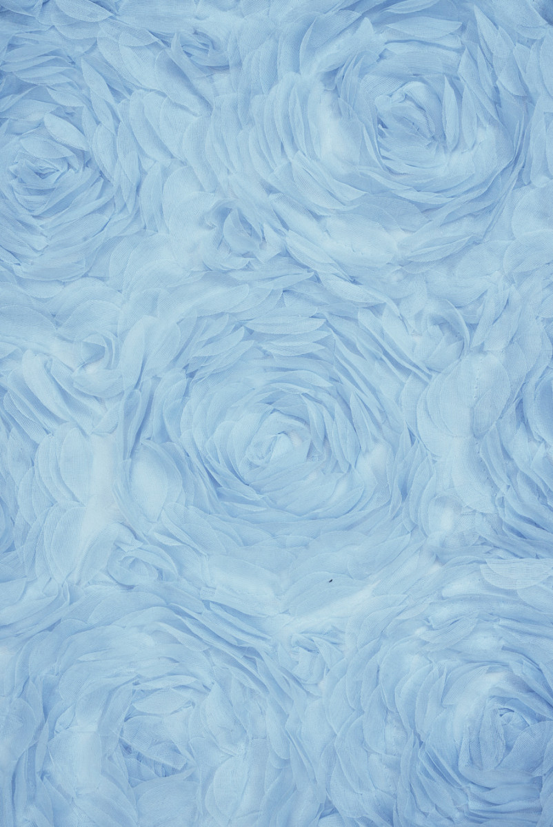 Tiul kwiaty 3D błękitny