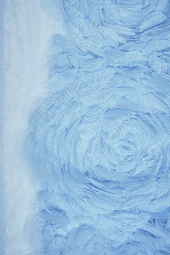 Tiul kwiaty 3D błękitny