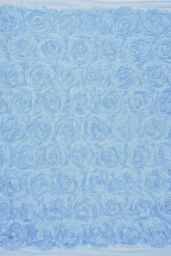 Tiul kwiaty 3D błękitny