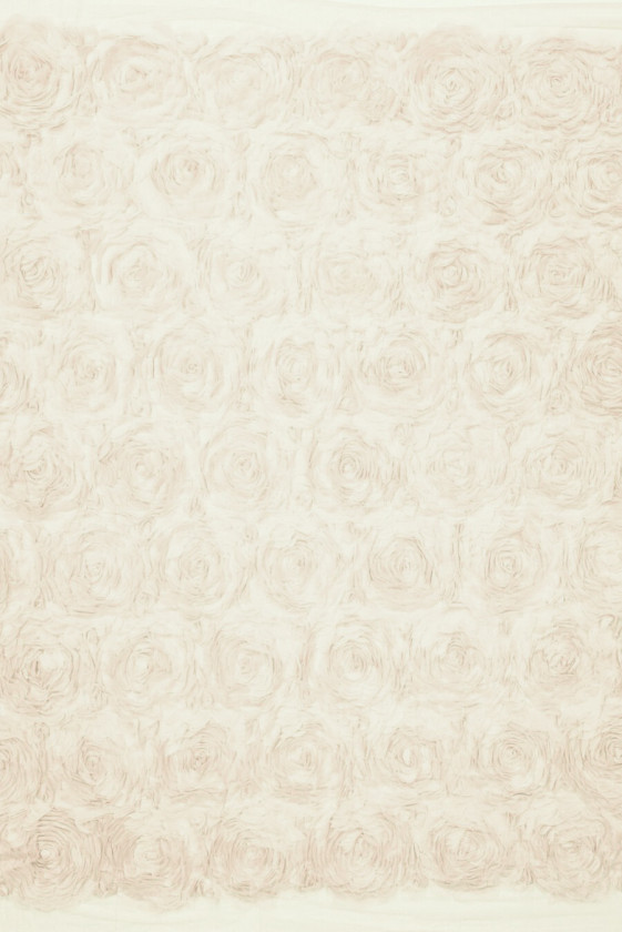 Tiul kwiaty 3D jasny beż