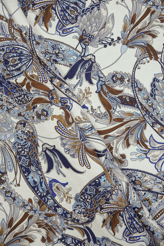 Bawełna w niebiesko brązowe...