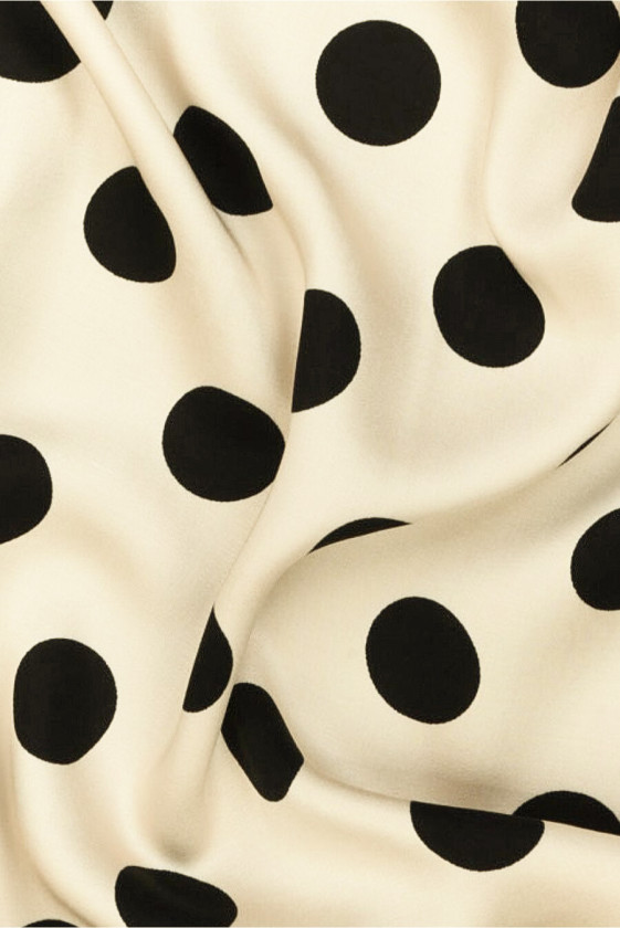 Viscosa beige a pois neri