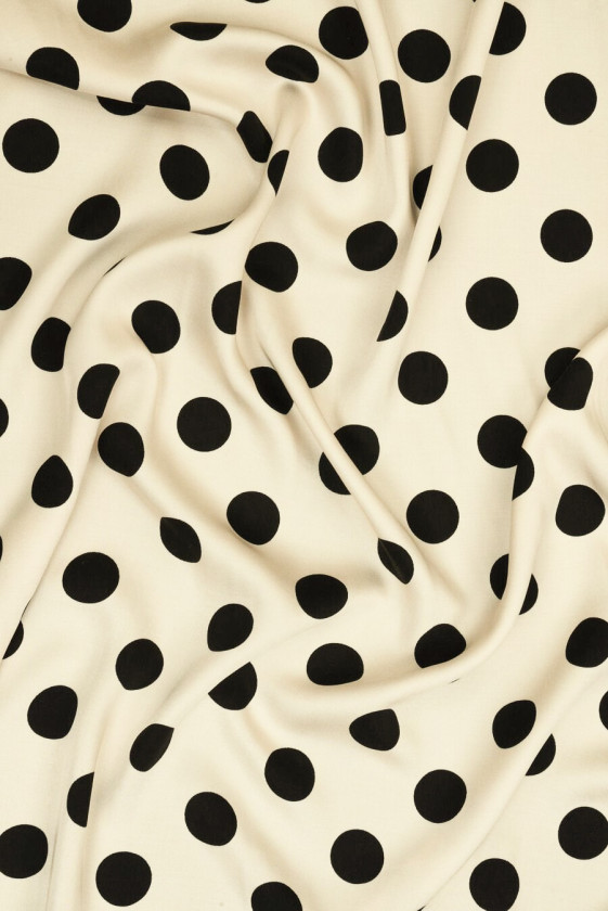 Viscosa beige a pois neri
