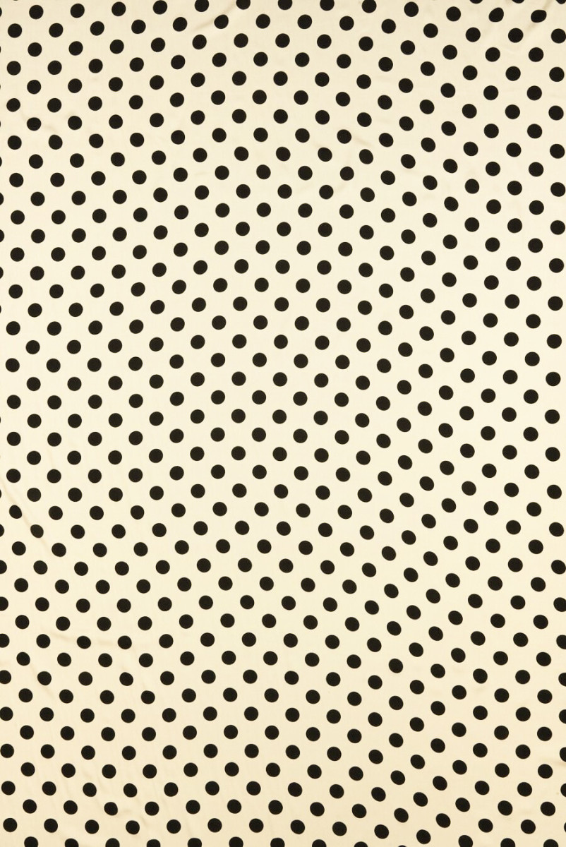 Beige viskose med sorte prikker
