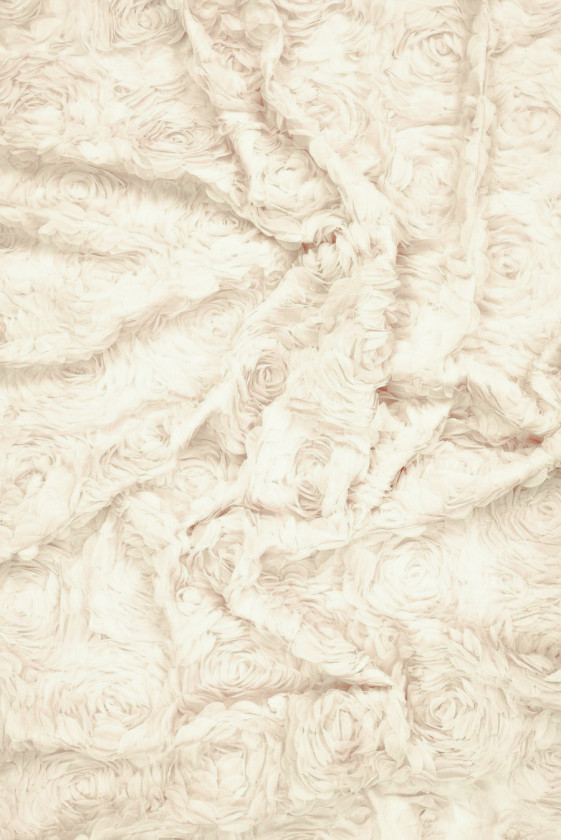 Tiul kwiaty 3D jasny beż