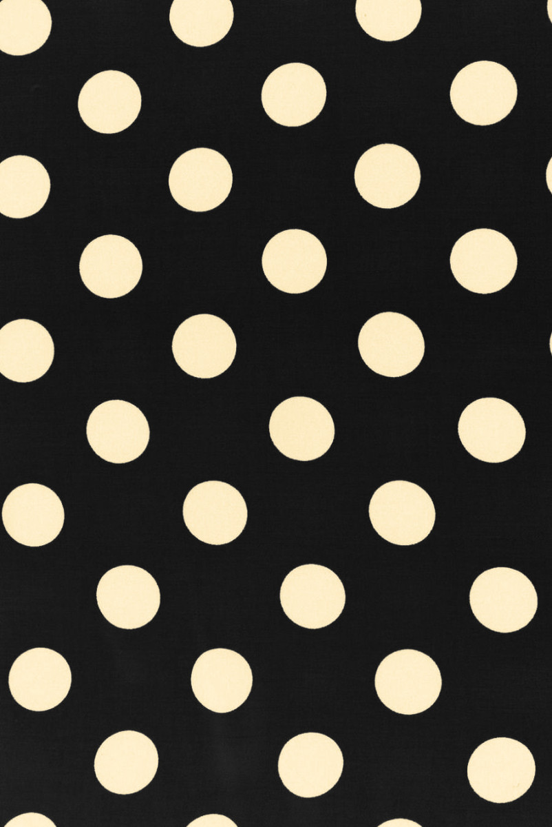 Wiskoza czarna w beżowe grochy