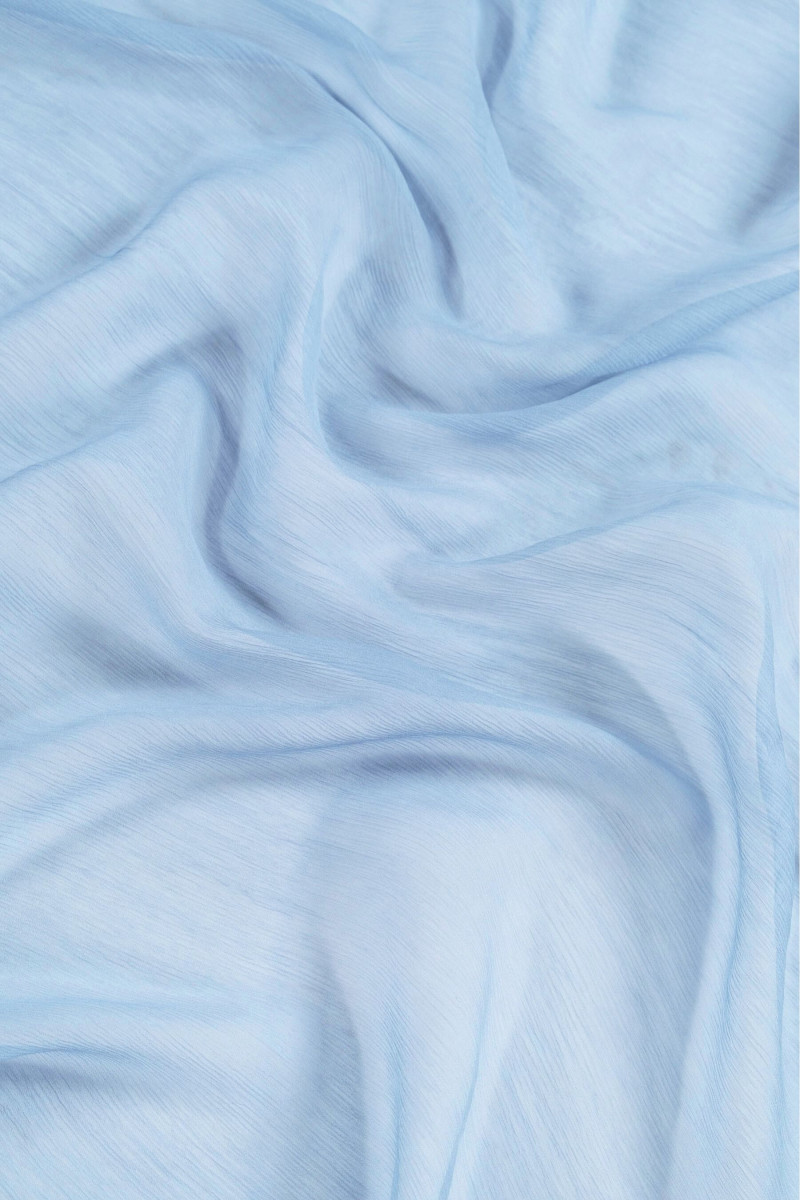 Szyfon jedwabny kresz błękitny KUPON 150cm