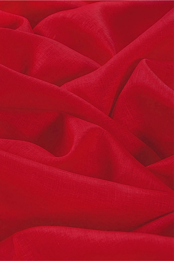 Leinenstoff MARIA - erdbeerrotes Rot