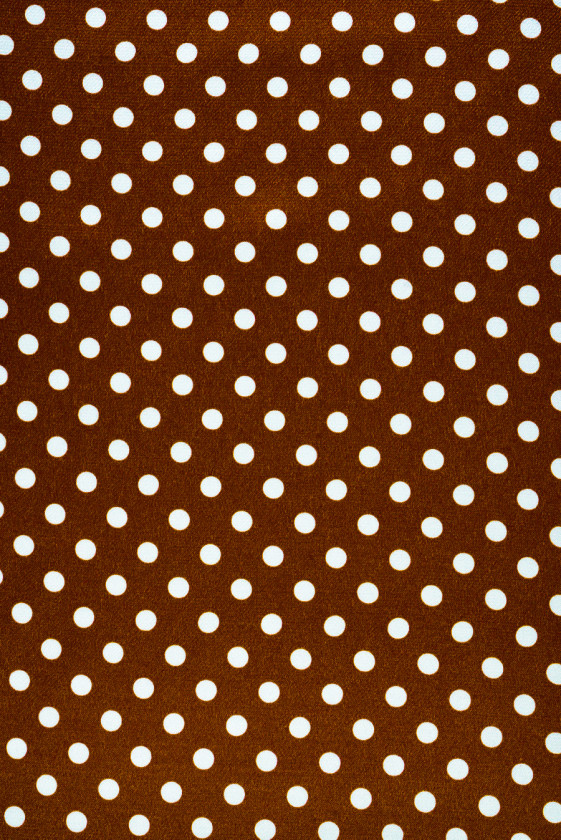 Viszkóz szatén barna pöttyös