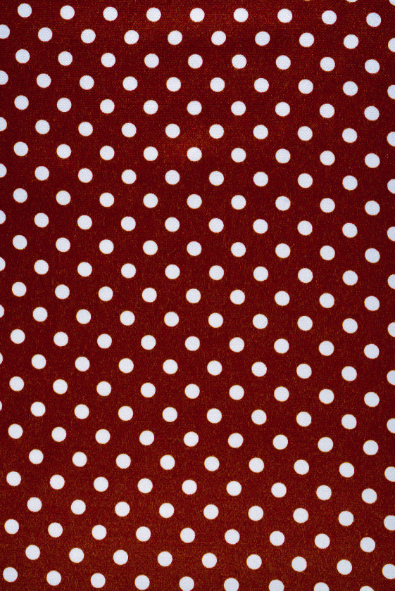 Satyna wiskozowa w kropki bordowa