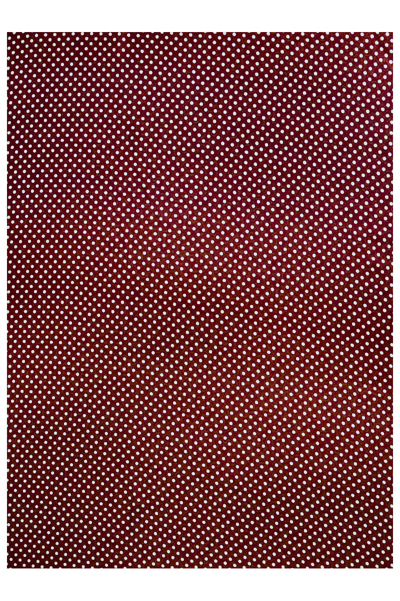 Satyna wiskozowa w kropki bordowa