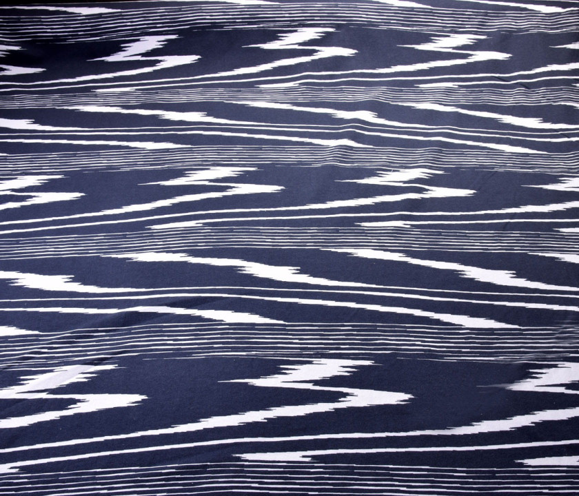 Tejido de sudadera blanco y azul marino