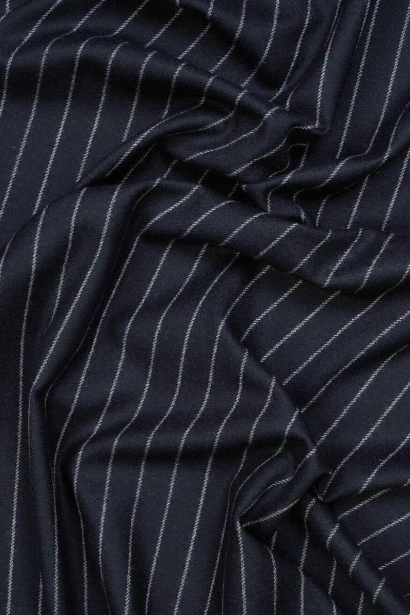Striped wool fabric - two colors