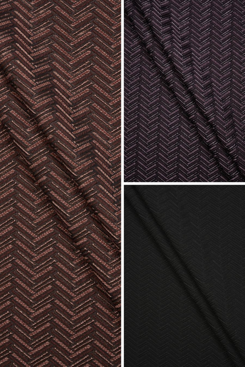 Fiskbensmönstrad jacquard - tre färger