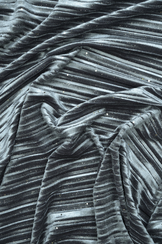 Geplooid velours met glitter - kleuren