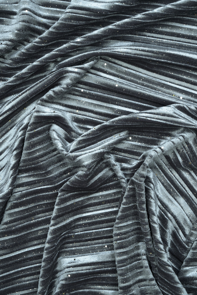 Plisserad velour med glitter - färger