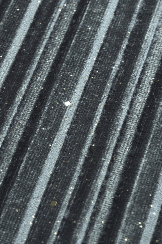 Geplooid velours met glitter - kleuren
