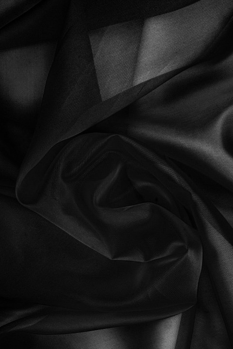 Polyesterová organza černá