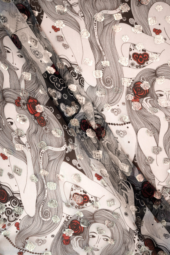 Szyfon jedwabny kreszowany...