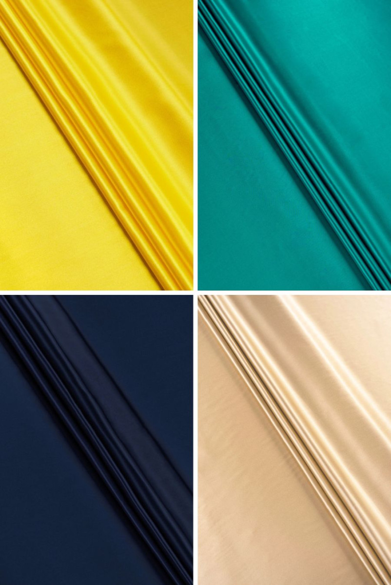 Satin élastique de soie couleurs assorties