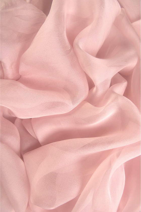 Muślin jedwabny róż łososiowy PRZECENA
