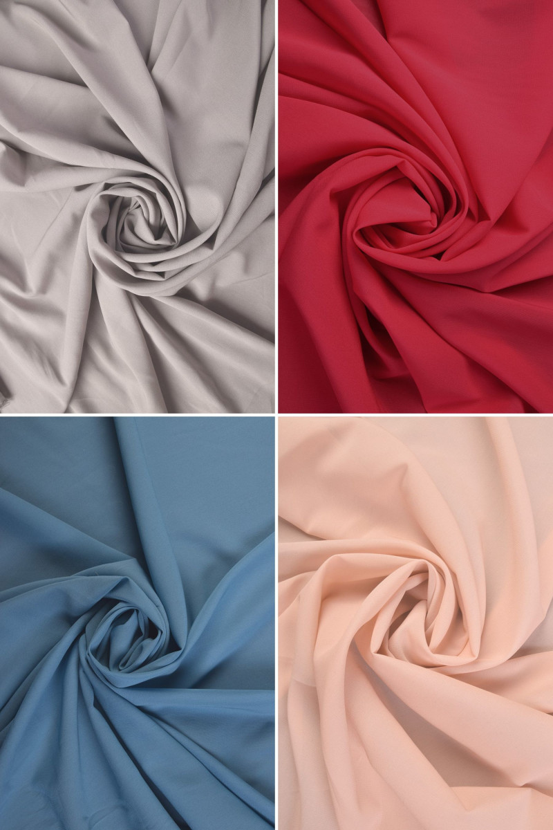 Georgette de soie élast. Différentes couleurs