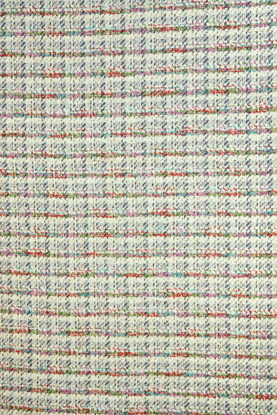 Tkanina typu chanel kremowa z kolorowymi nitkami