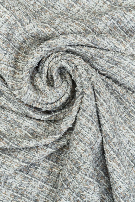 Tkanina typu chanel szaro beżowa