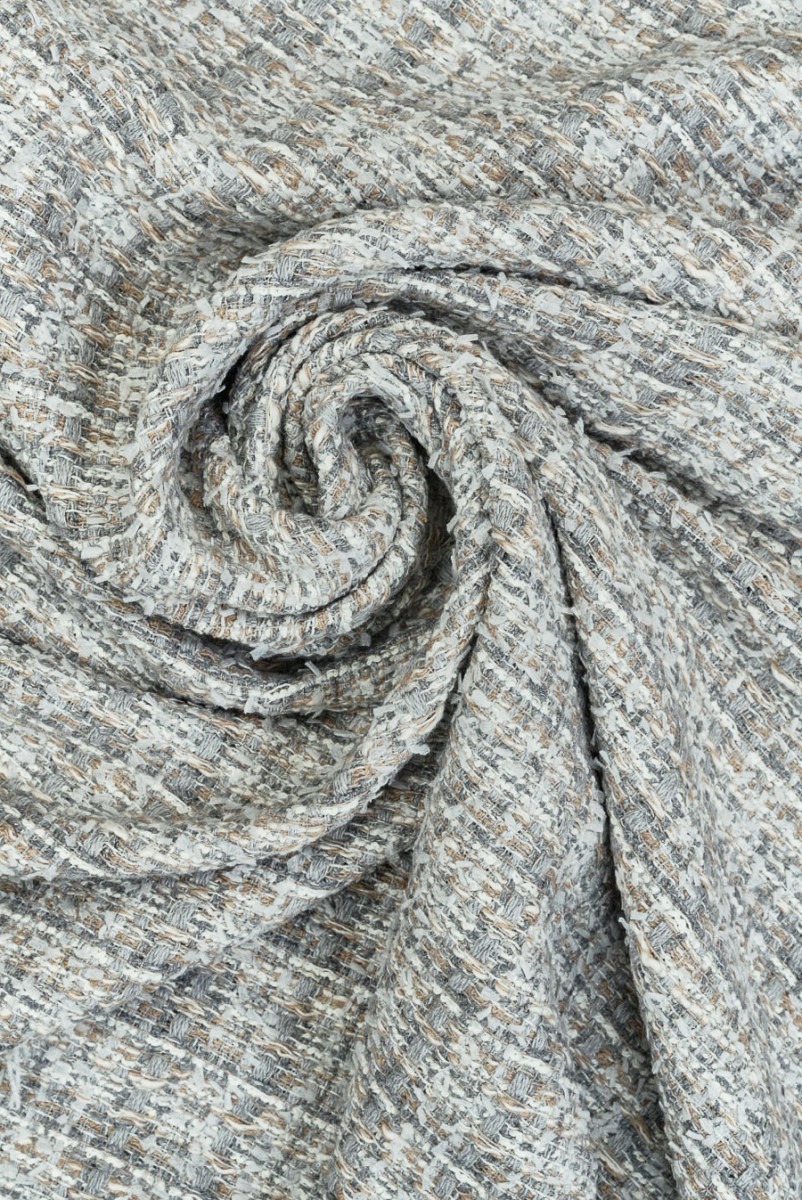 Grey beige Chanel-type fabric
