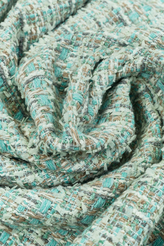 Tkanina typu chanel jasny turkus