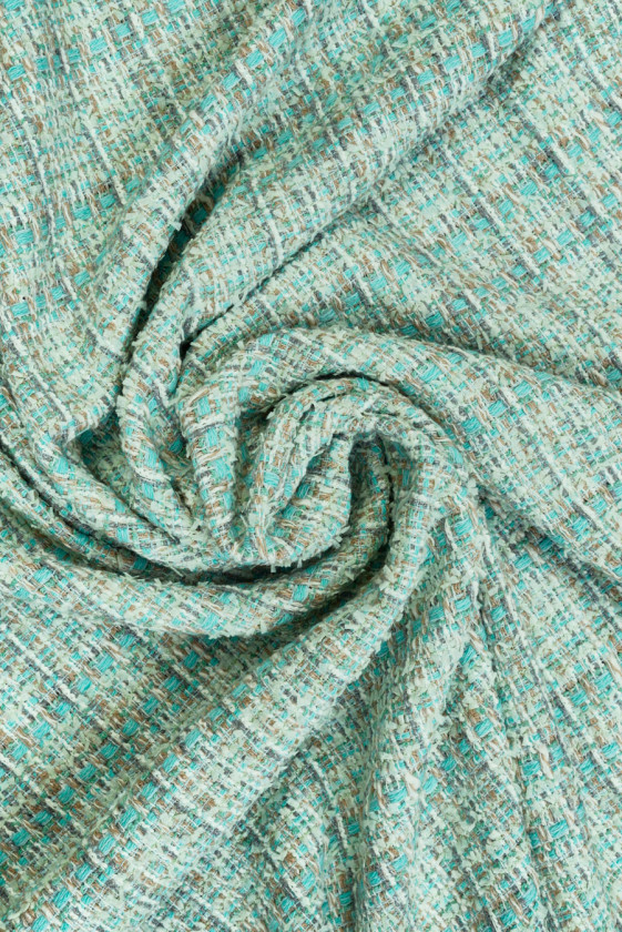Tkanina typu chanel jasny turkus