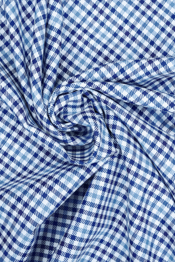 Bawełna koszulowa w niebieską kratkę