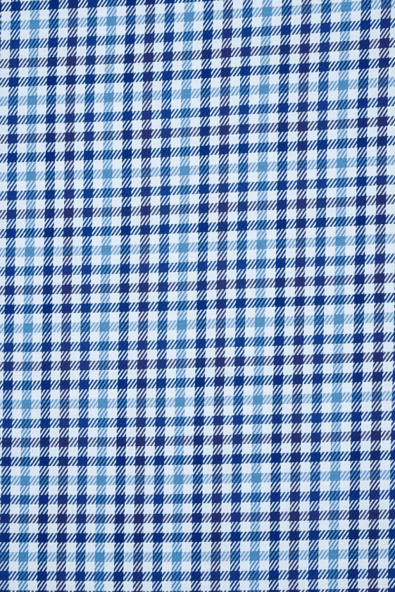 Algodón de camisa en cuadro azul