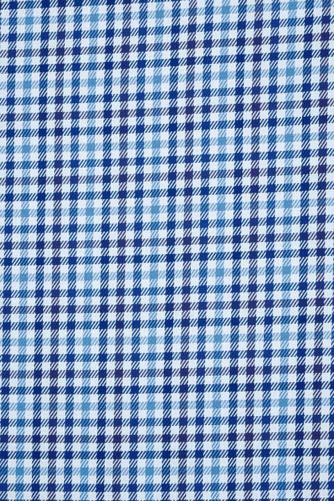 Coton pour chemise à carreaux bleus