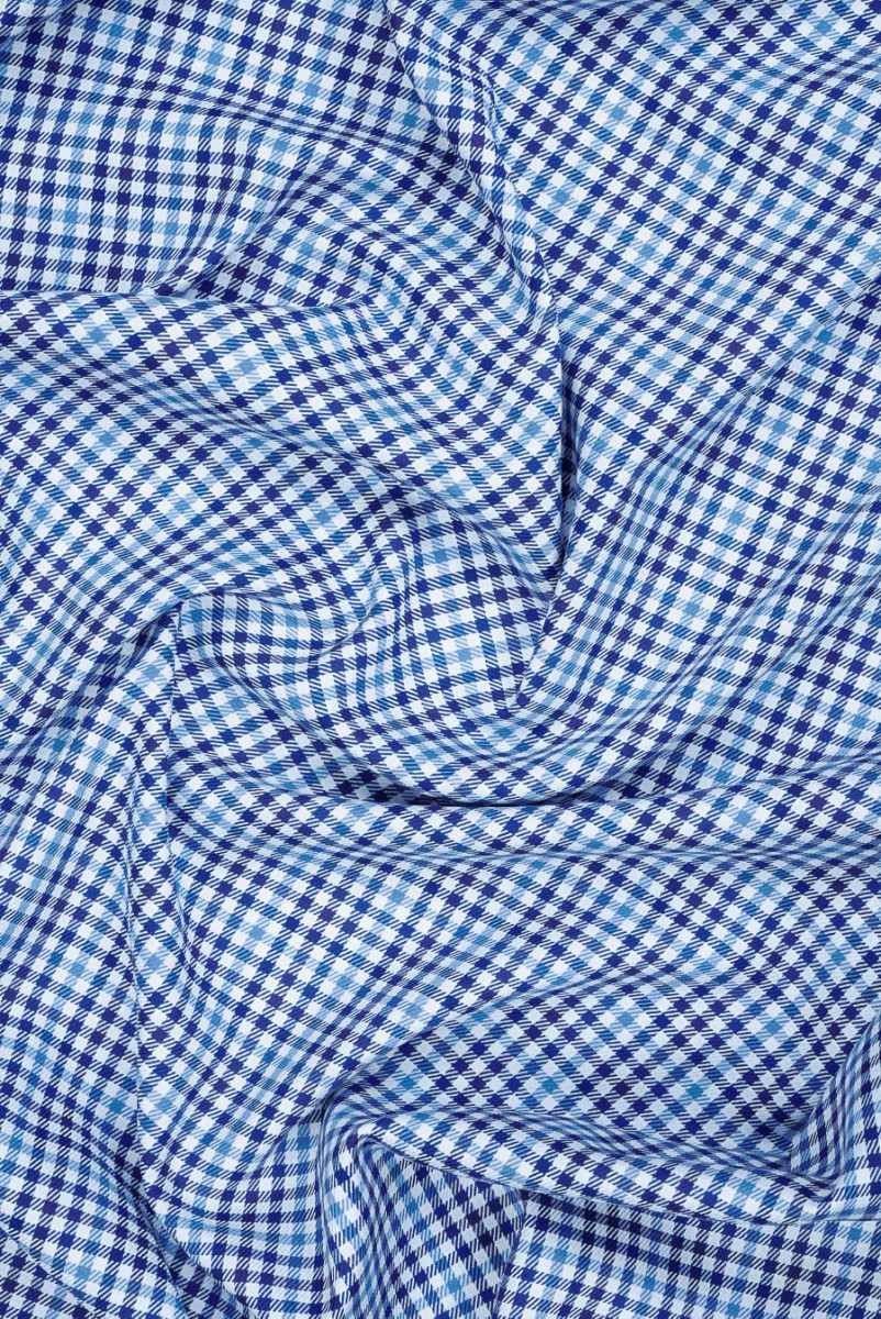 Bawełna koszulowa w niebieską kratkę