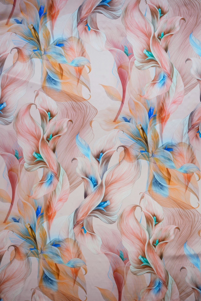 Satyna jedwabna kalie łososiowy róż