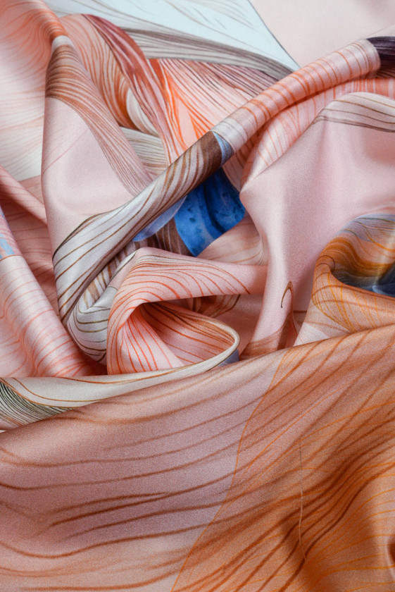 Satyna jedwabna kalie łososiowy róż