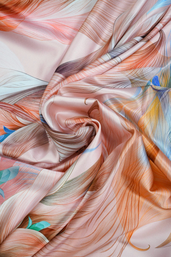 Satyna jedwabna kalie łososiowy róż