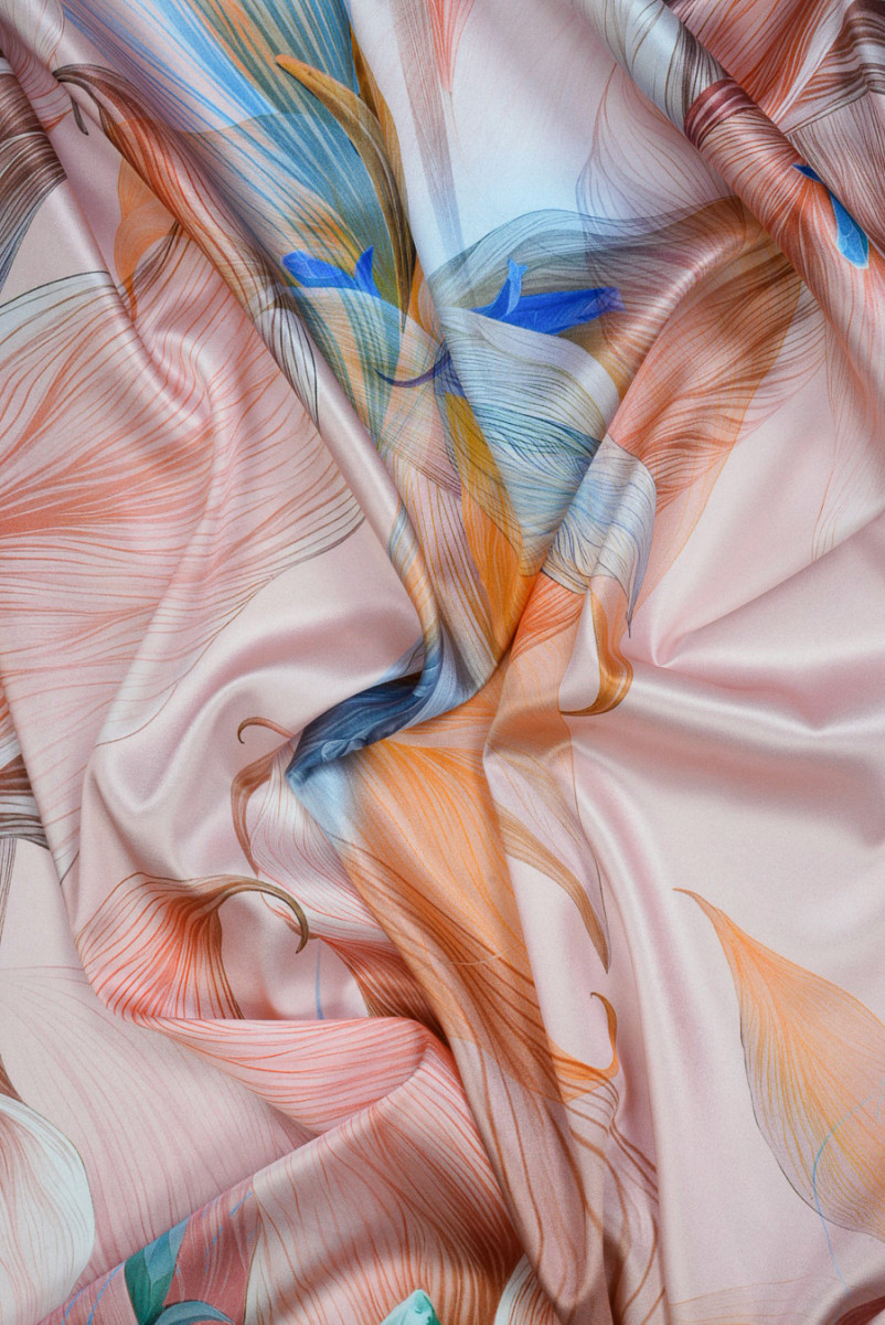 Satyna jedwabna kalie łososiowy róż