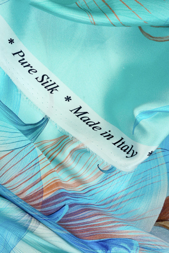 Satyna jedwabna kalie jasny turkus