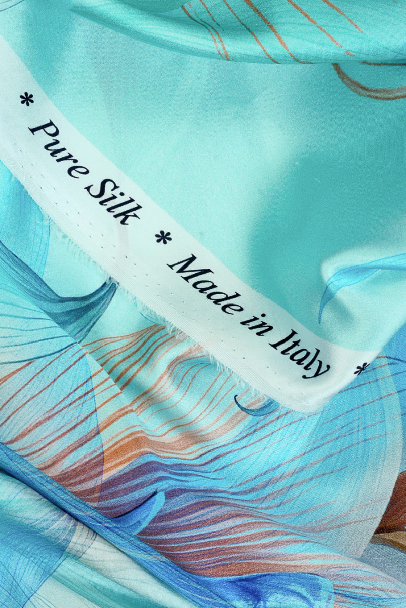 Satyna jedwabna kalie jasny turkus