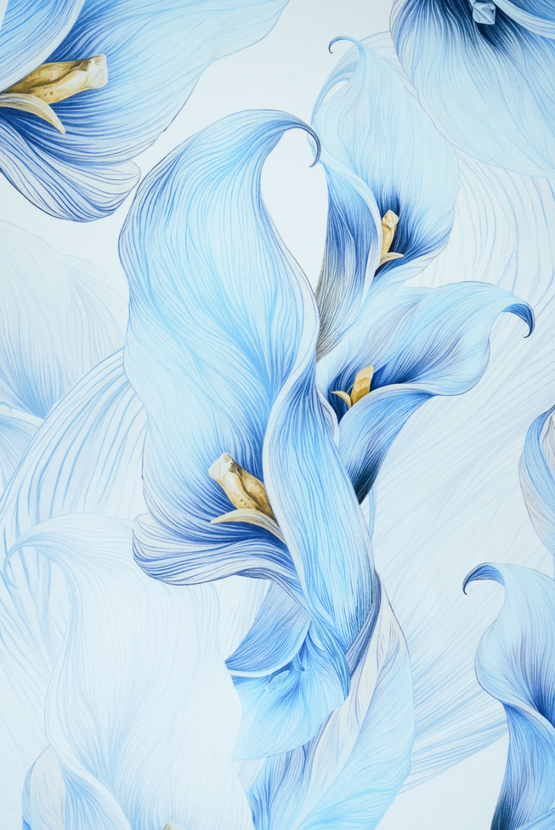 Satyna jedwabna kalie niebieskie