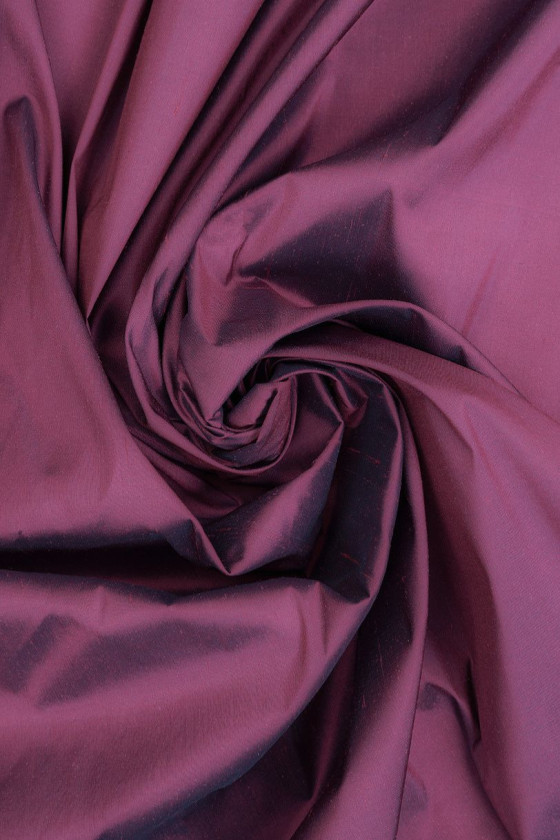 Szantung taftowy jedwabny dwuton fiolet/morski