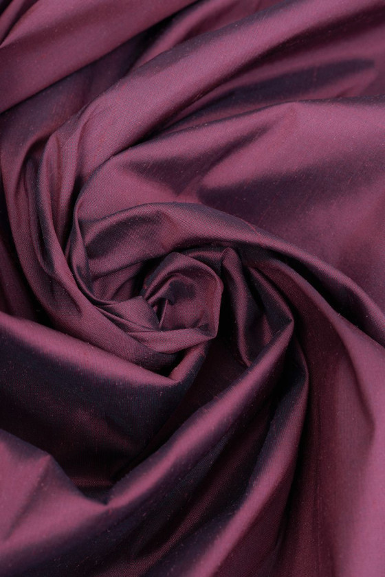 Szantung taftowy jedwabny dwuton fiolet/morski